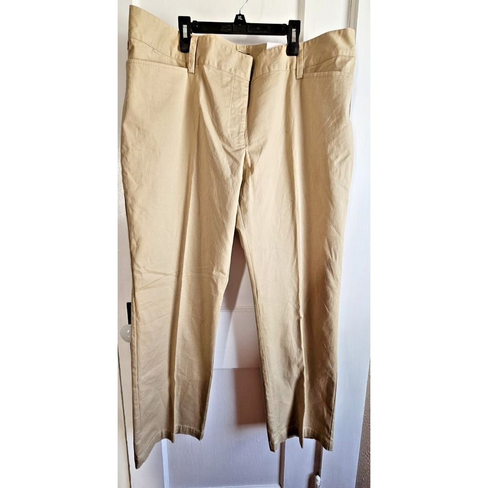 NWT LANDS' END iced coffee mid rise‎ straight leg Chino pants woman Sz 18W